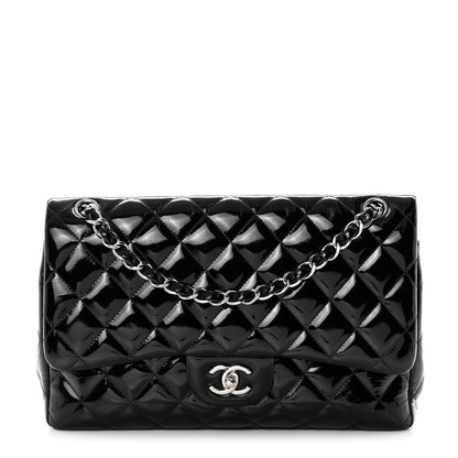 Chanel Patent Quilted Jumbo Double Flap Black 1 of 17