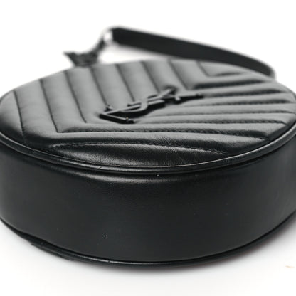 Saint Laurent Calfskin Matelasse Chevron Round Vinyle Camera Bag Black 10 of 10