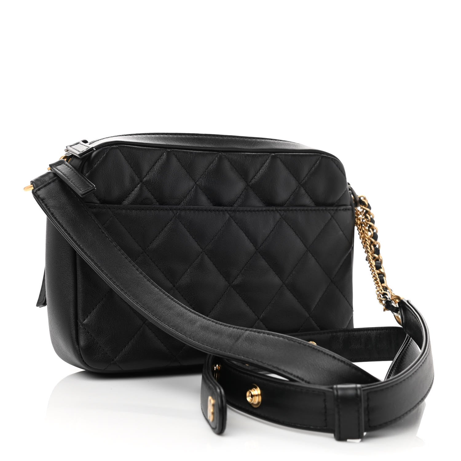 Chanel Calfskin Quilted Small Camera Case Black 2 of 9