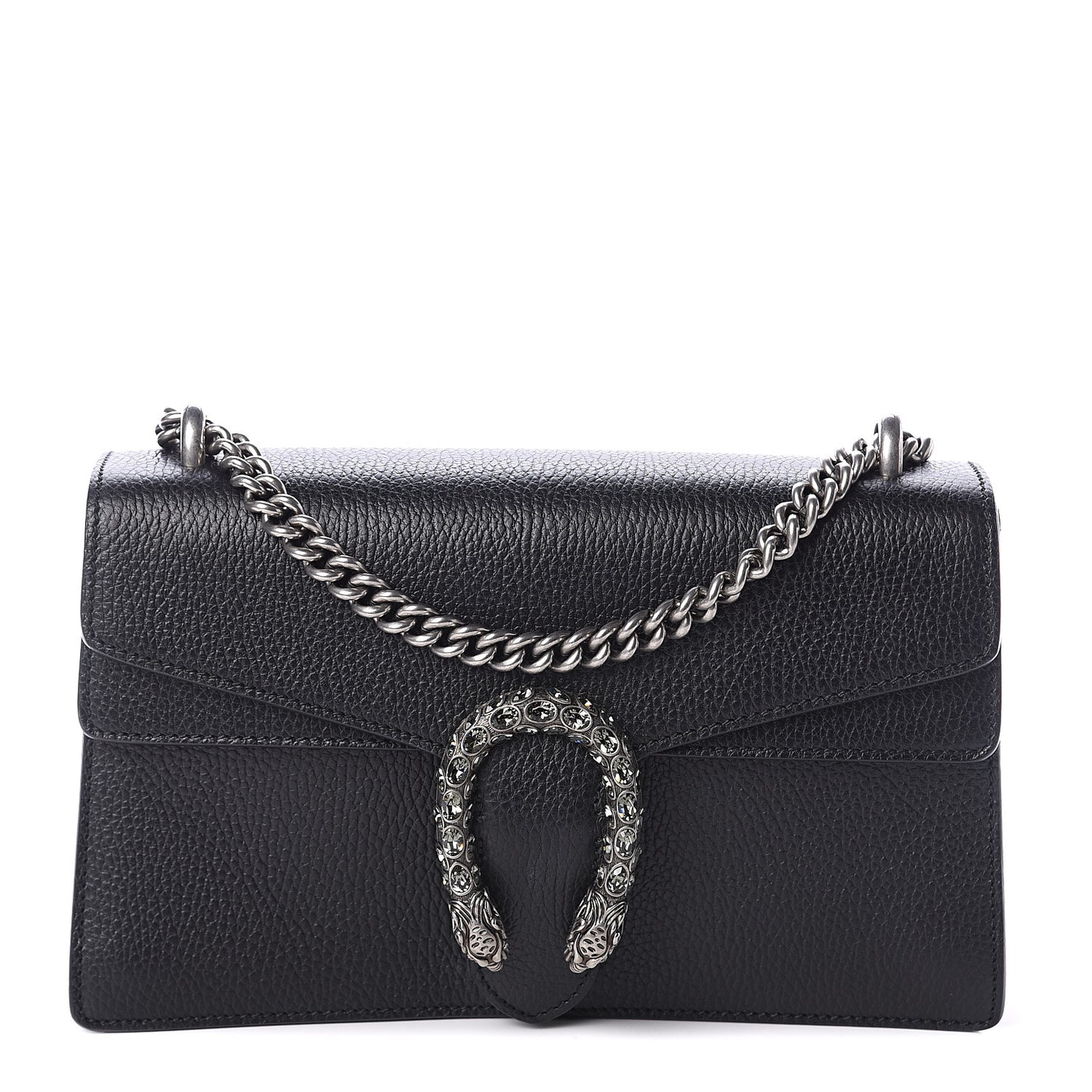 Pebbled Calfskin Small Dionysus Shoulder Bag Black