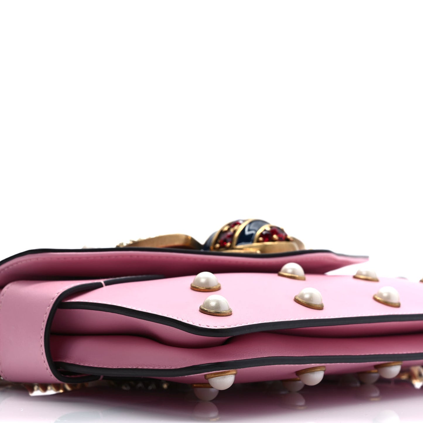 Nappa Pearl Studded Mini Queen Margaret Broadway Shoulder Bag Sugar Pink