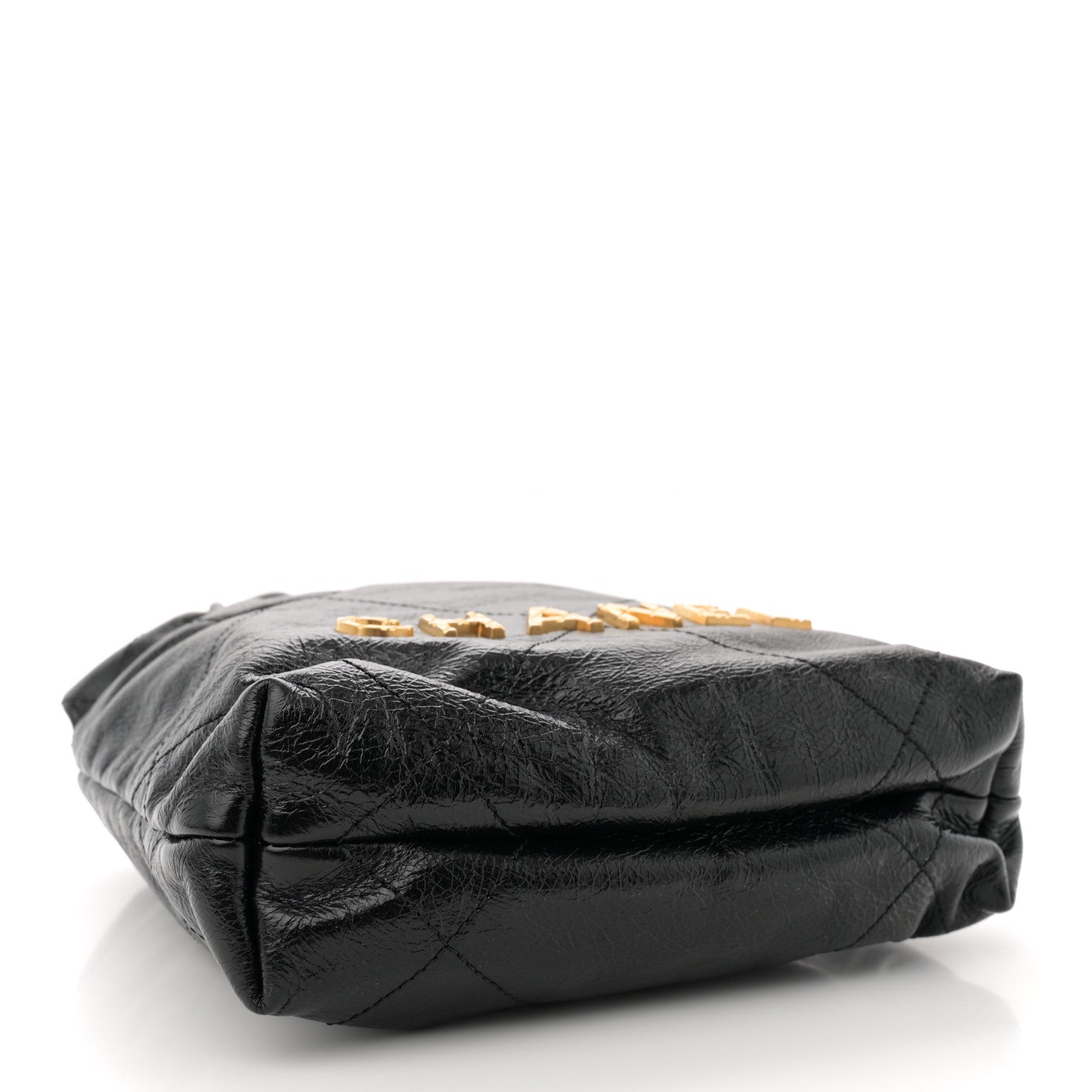 Chanel Shiny Crumpled Calfskin Quilted Pearl Mini Chanel 22 Black 4 of 10