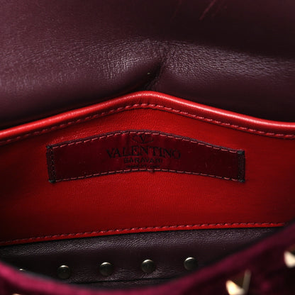 Valentino Garavani Velvet Small Rockstud Spike Shoulder Bag Rubino 6 of 8