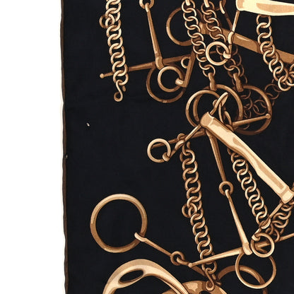 Gucci Silk Twill Horsebit Square Scarf Black 4 of 5