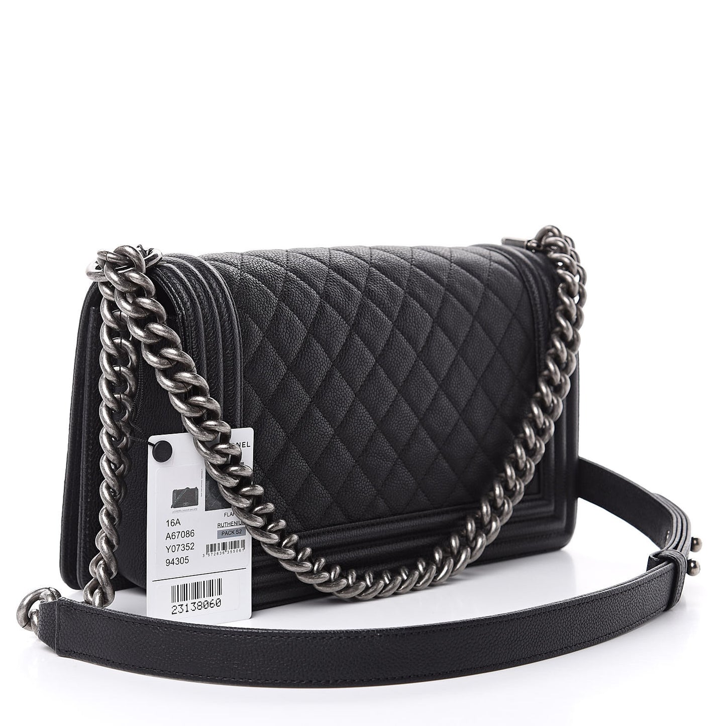 Caviar Quilted Medium Boy Flap Black