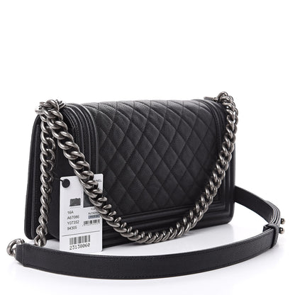 Chanel Caviar Quilted Medium Boy Flap Black 3 of 12