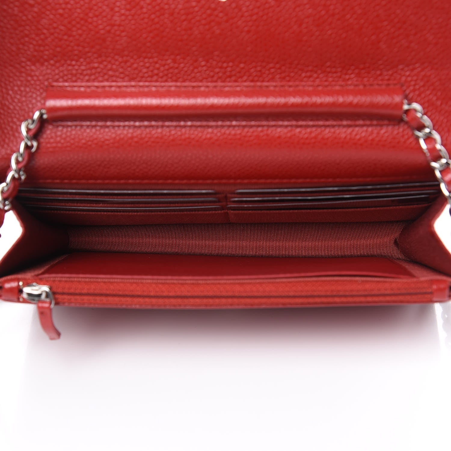 Chanel Caviar Quilted Wallet on Chain WOC Red 5 of 12