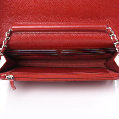 Chanel Caviar Quilted Wallet on Chain WOC Red 5 of 12