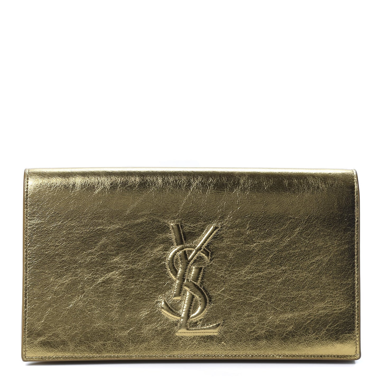 Metallic Calfskin Monogram Large Belle De Jour Clutch Gold