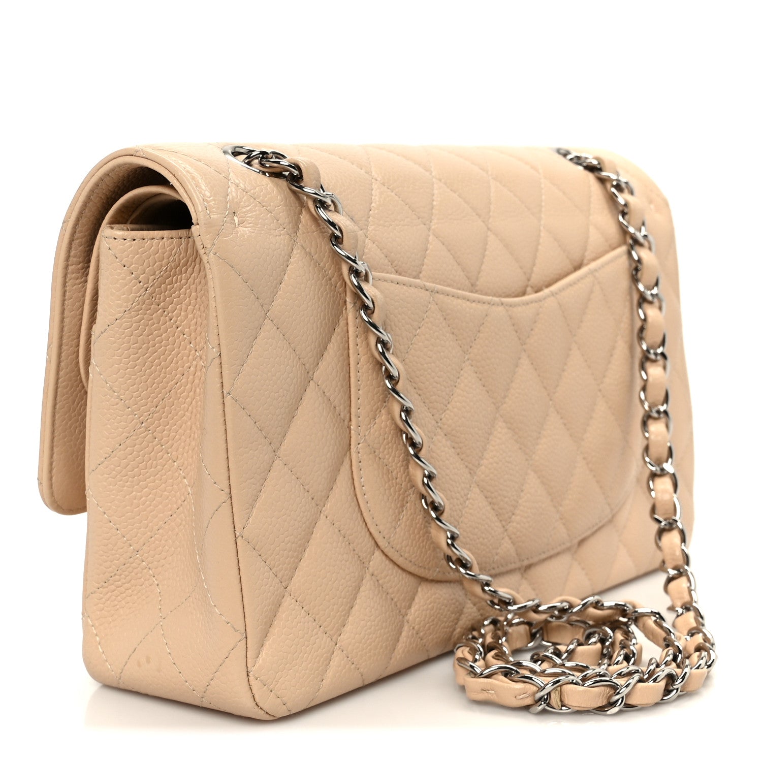 Chanel Caviar Quilted Medium Double Flap Beige 3 of 11
