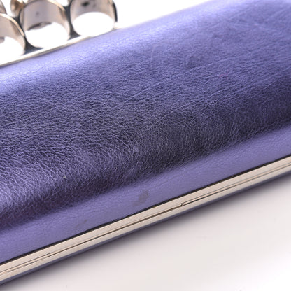Alexander McQueen Metallic Nappa Knucklebox Clutch Purple 8 of 15