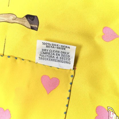 Hermes Silk Tea Time Scarf 70 Jaune Gris Perle 3 of 5