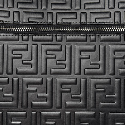 Fendi Vitello Century Wicker FF 1974 Embossed Large Runaway Shopper Tote Black 10 of 10