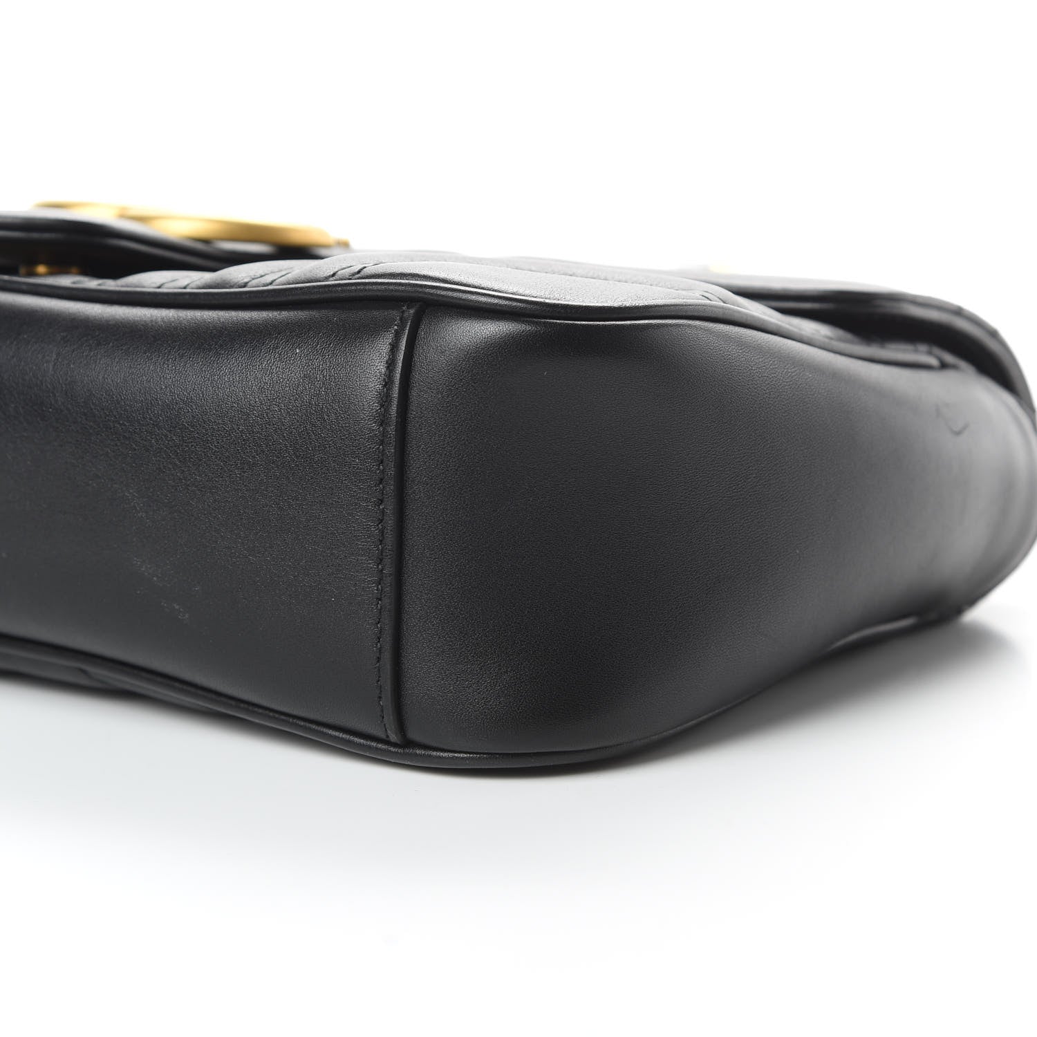 Gucci Calfskin Matelasse Small GG Marmont Shoulder Bag Black 11 of 14