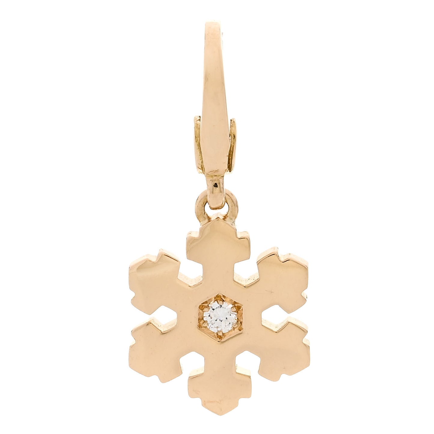 18K Yellow Gold Diamond Snowflake Charm