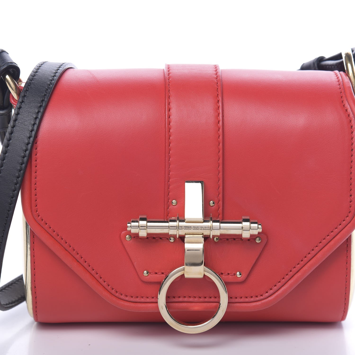 Givenchy Calfskin Small Obsedia Shoulder Bag Red Gold 9 of 9