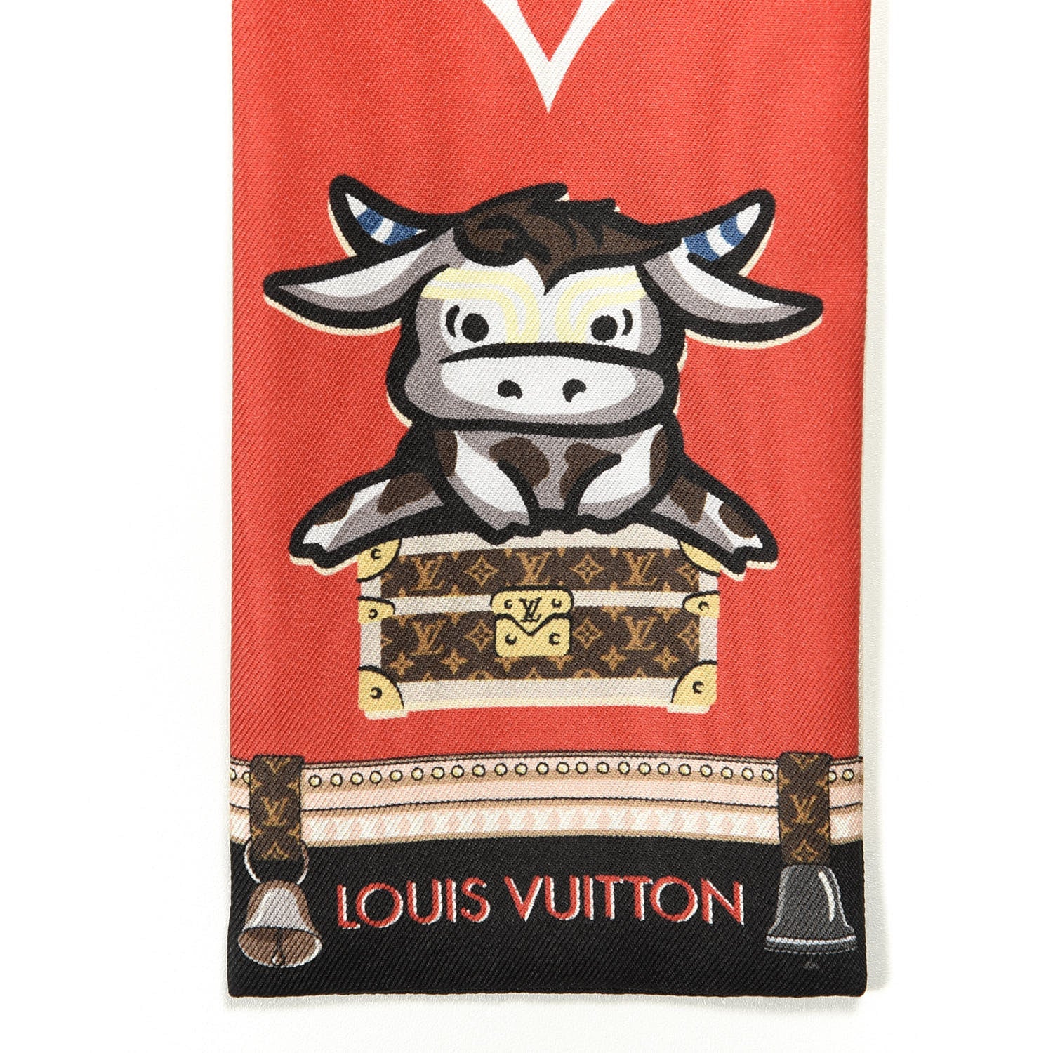 Louis Vuitton Silk Monogram Rodeo Bandeau Red 2 of 3