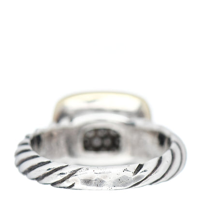 David Yurman Sterling Silver 18K Yellow Gold Diamond 10mm Noblesse Ring 49 4.75 4 of 6
