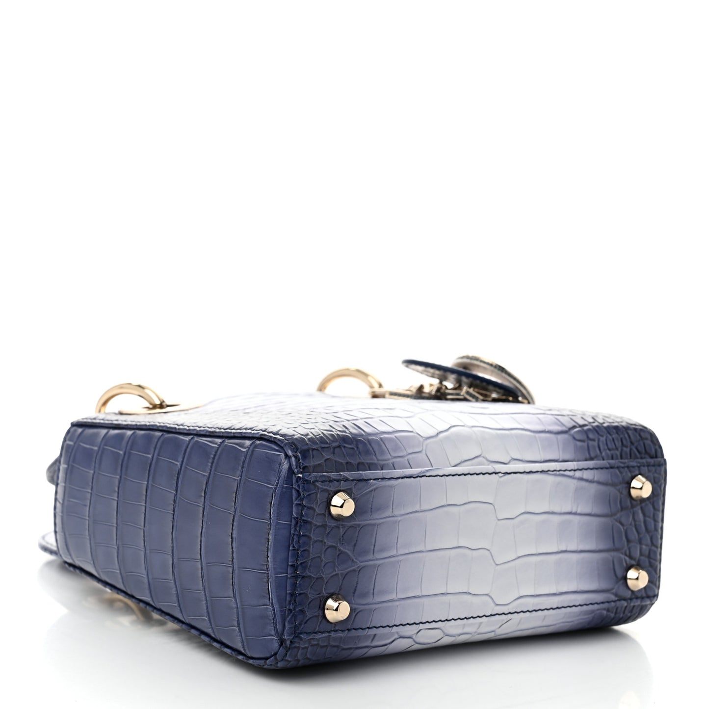 Crocodile Gradient Mini Lady Dior Dark Blue