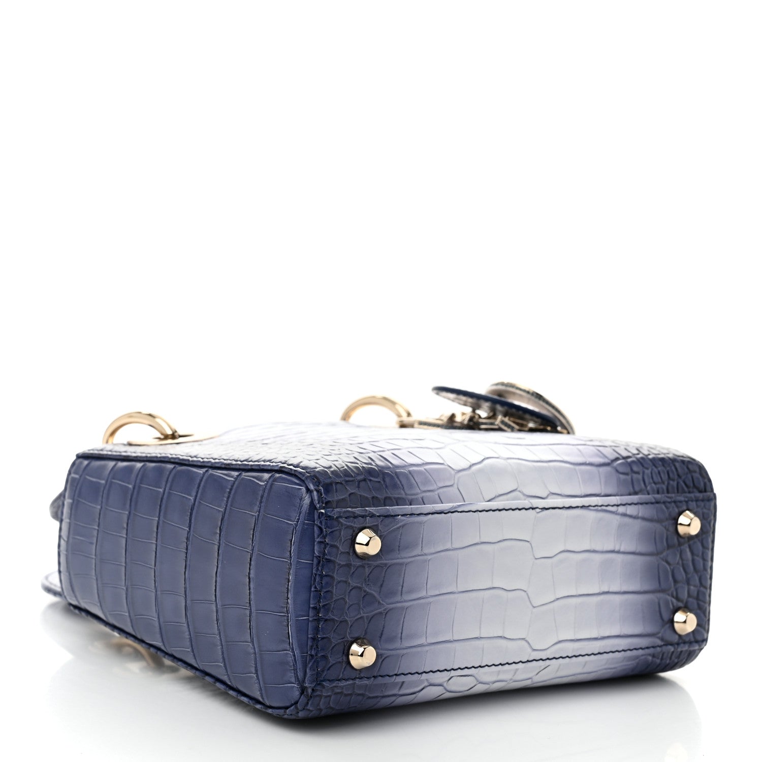 Christian Dior Crocodile Gradient Mini Lady Dior Dark Blue 4 of 10