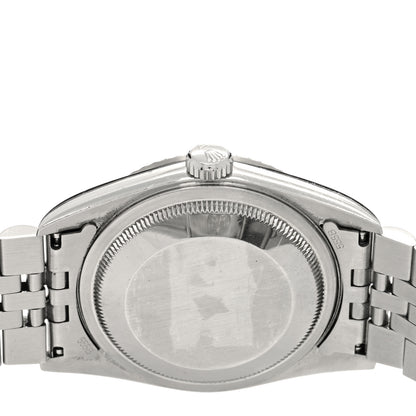 Rolex Stainless Steel 18K White Gold Diamond 36mm Oyster Perpetual Datejust Watch Silver 16234 4 of 4