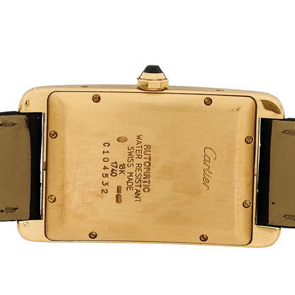 Cartier 18K Yellow Gold Alligator 26mm Tank Americaine Automatic Watch 4 of 4