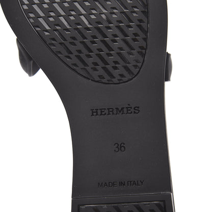 Hermes Rubber Aloha Sandals 36 Black 7 of 8