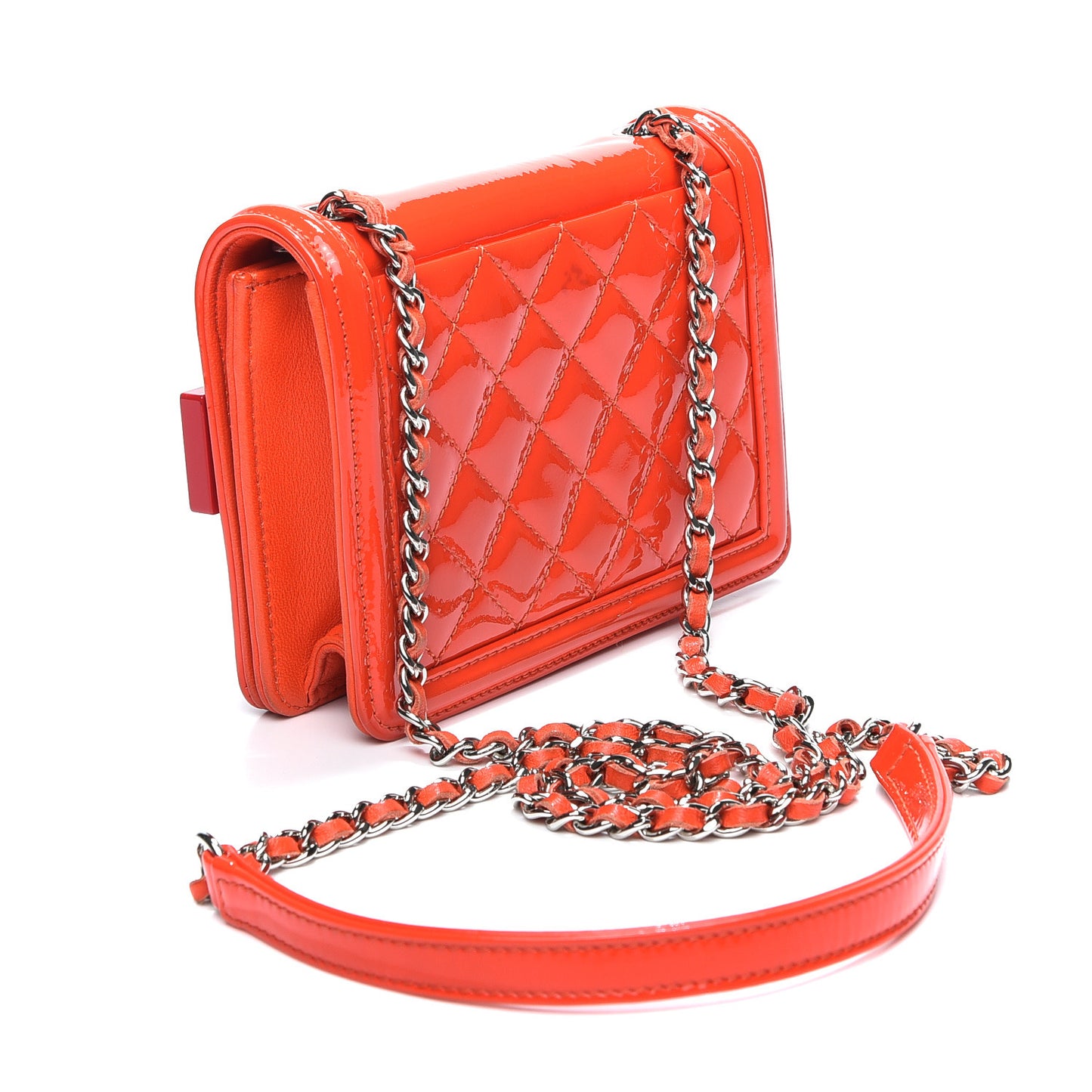 Plexiglass Patent Mini Boy Brick Flap Orange Red