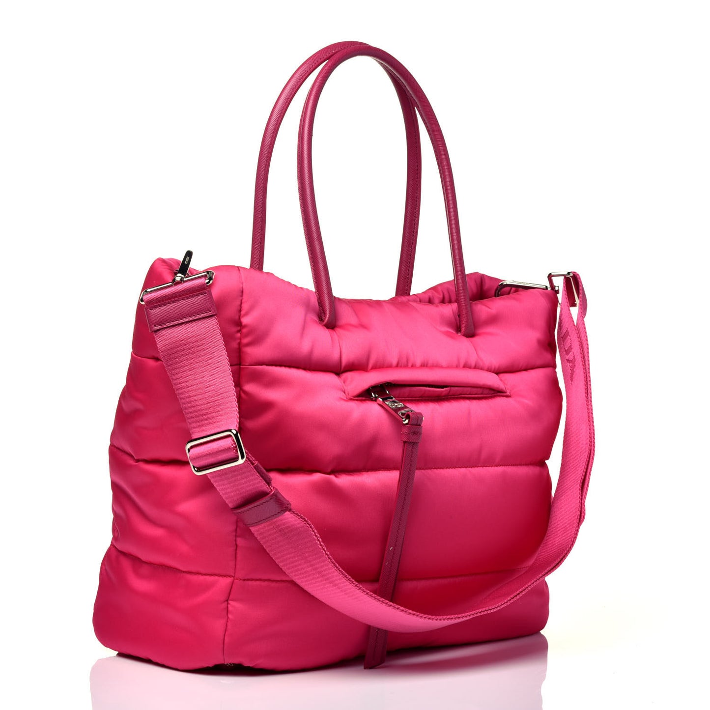 Tessuto Nylon Bomber Tote Fuxia