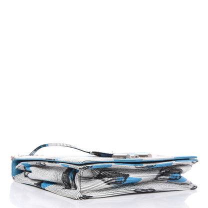Prada Vitello Daino Lip Print Shoulder Bag White Azzurro 4 of 9