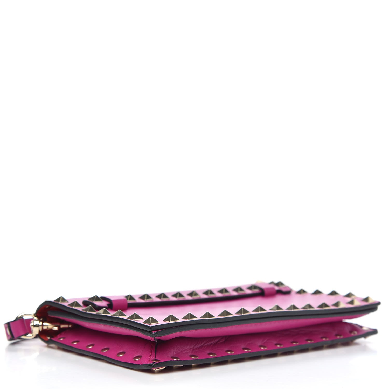 Valentino Garavani Nappa Small Rockstud Wristlet Clutch Fuxia 4 of 8