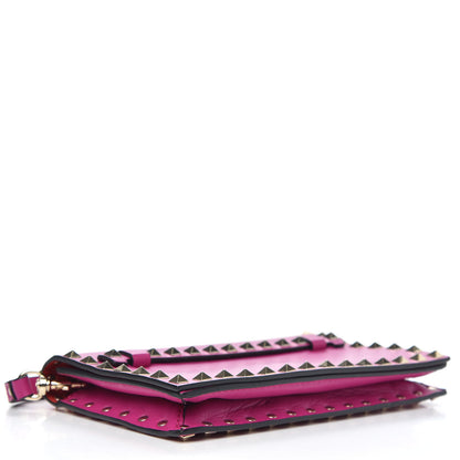 Valentino Garavani Nappa Small Rockstud Wristlet Clutch Fuxia 4 of 8