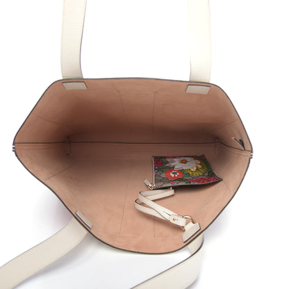 Gucci GG Supreme Monogram Flora Web Ophidia Vertical Shopping Tote White 5 of 10