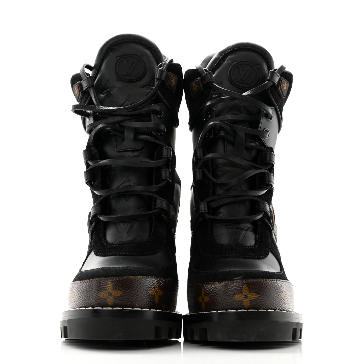 Suede Calfskin Monogram Star Trail Ankle Boots 39 Black