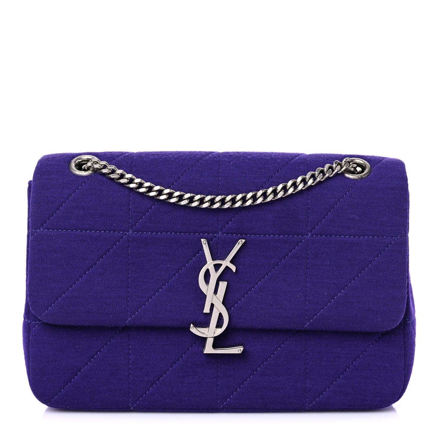 Jersey Wool Patchwork Monogram Medium Jamie Baguette Purple