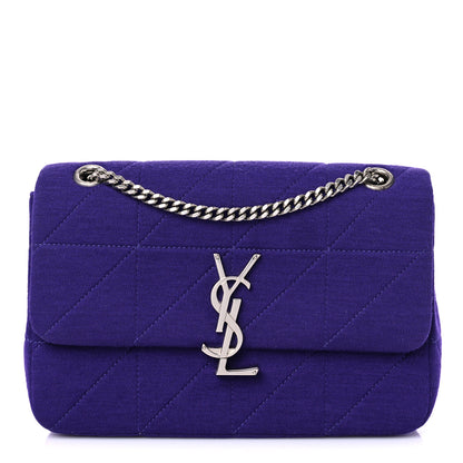 Saint Laurent Jersey Wool Patchwork Monogram Medium Jamie Baguette Purple 1 of 10