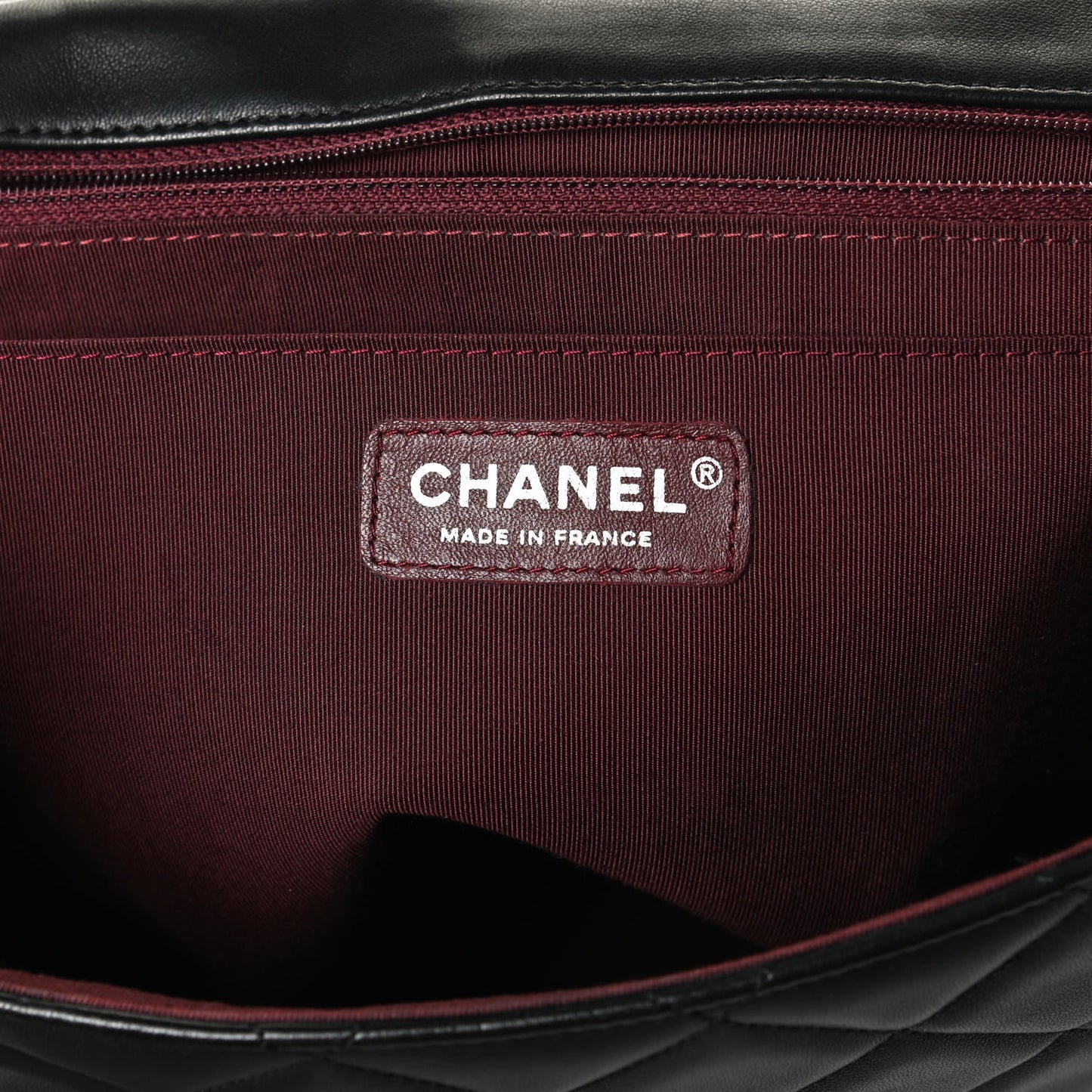 Lambskin Quilted Large Coco Rider Flap Black