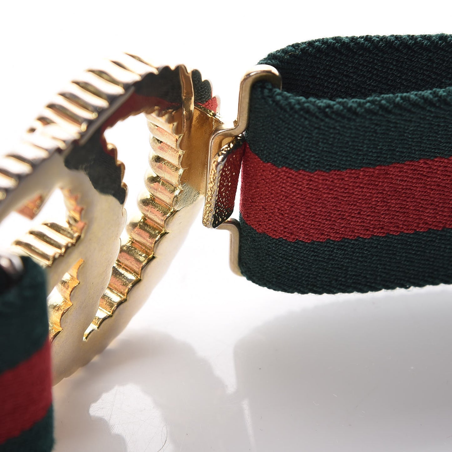 Canvas Torchon Double G Web Belt 80 32 Verde