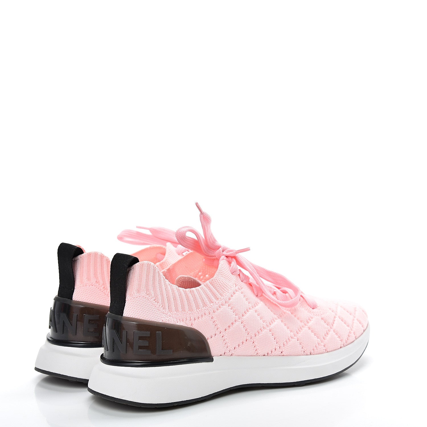 Chanel Mixed Fibers Quilted Womens CC Sneakers 39 Pink 4 of 6