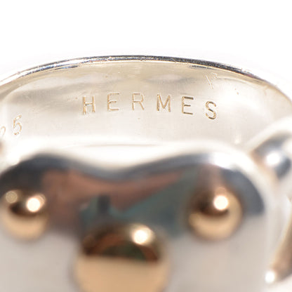 Hermes Sterling Silver 18K Gold Keyhole Heart Ring 50 US 5.25 6 of 8