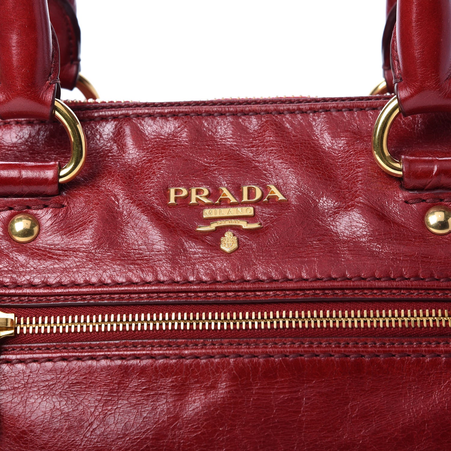Prada Vitello Shine Shopping Satchel Rosso 10 of 10