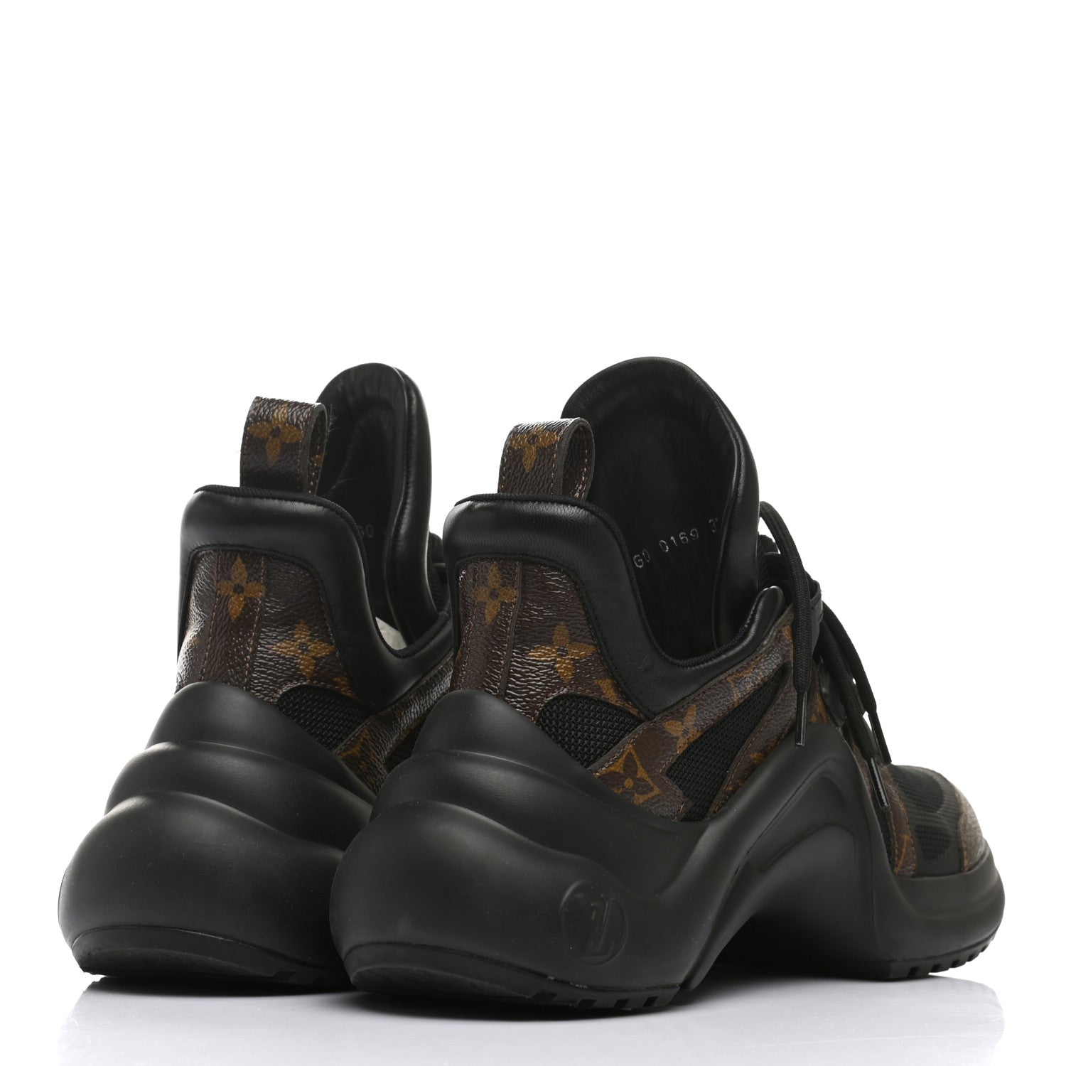 Louis Vuitton Calfskin Patent Monogram LV Archlight Sneakers 37.5 Black 4 of 9