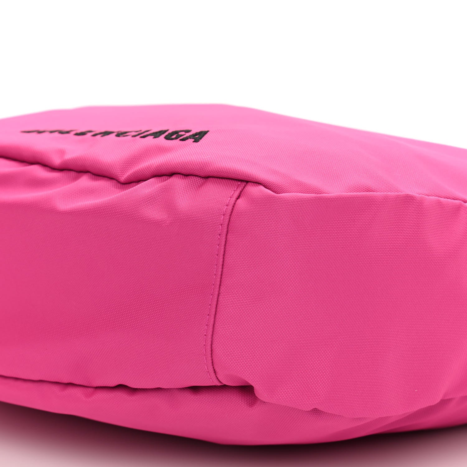 Balenciaga Recycled Sport Nylon Logo Embroidered Large Wheel Sling Bag Fluo Pink Black 10 of 10
