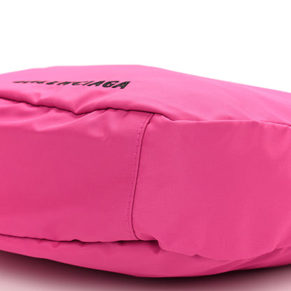Balenciaga Recycled Sport Nylon Logo Embroidered Large Wheel Sling Bag Fluo Pink Black 10 of 10