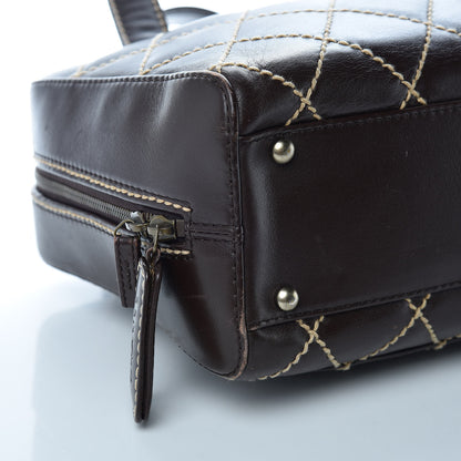 Chanel Calfskin Wild Stitch Top Handle Bag Brown 8 of 14