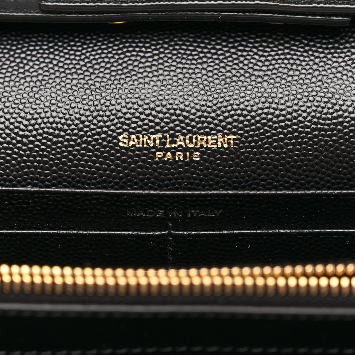 Grain De Poudre Matelasse Chevron Monogram Chain Wallet Black