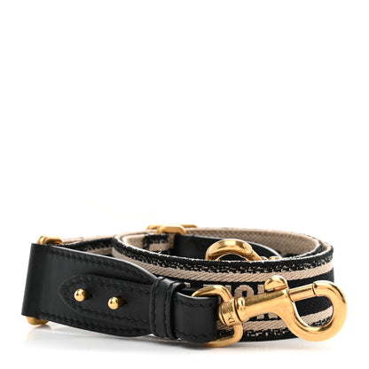 Christian Dior Canvas Embroidered Shoulder Strap Black 1 of 4