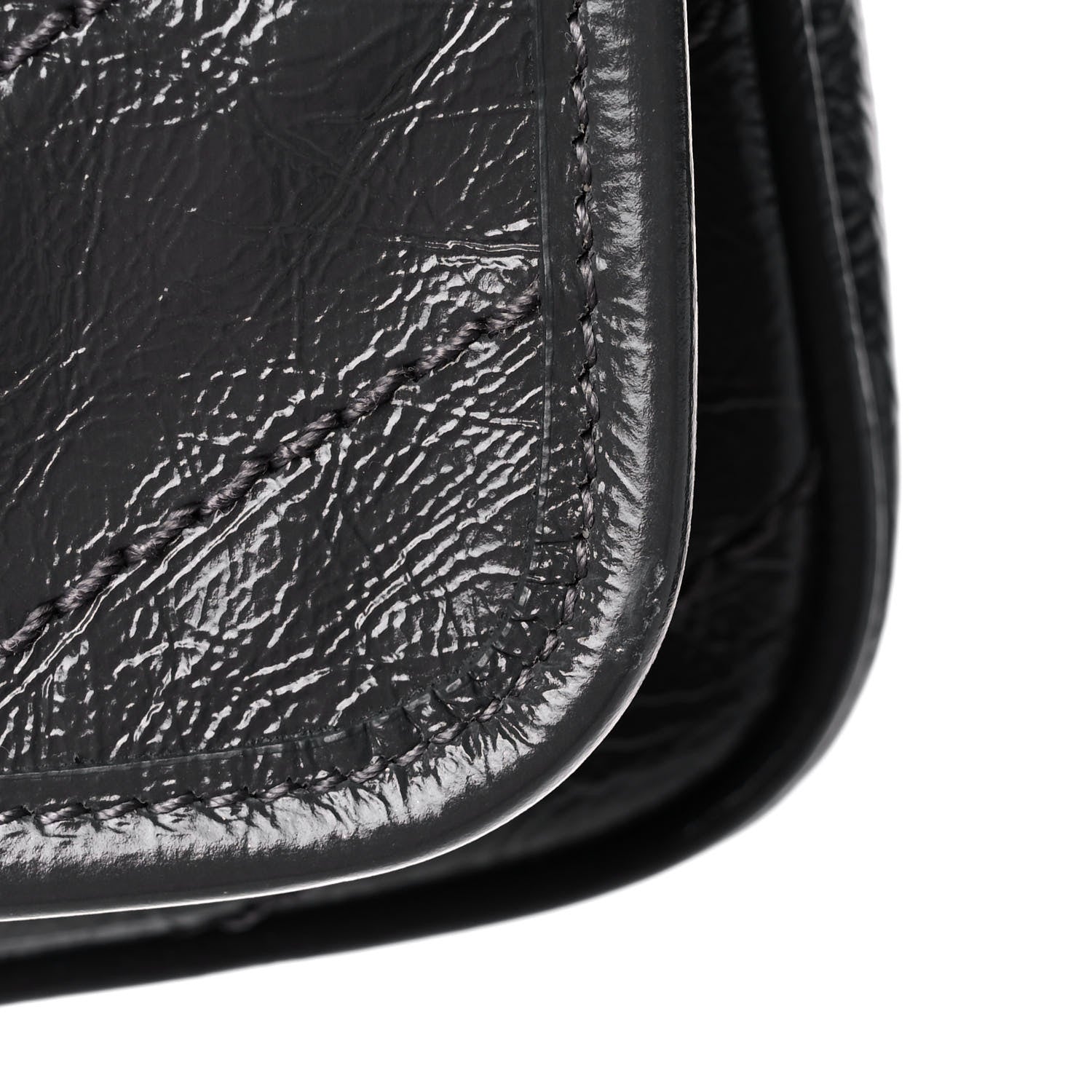 Saint Laurent Crinkled Calfskin Matelasse Monogram Niki Chain Wallet Fog 12 of 13