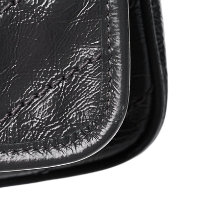 Saint Laurent Crinkled Calfskin Matelasse Monogram Niki Chain Wallet Fog 12 of 13