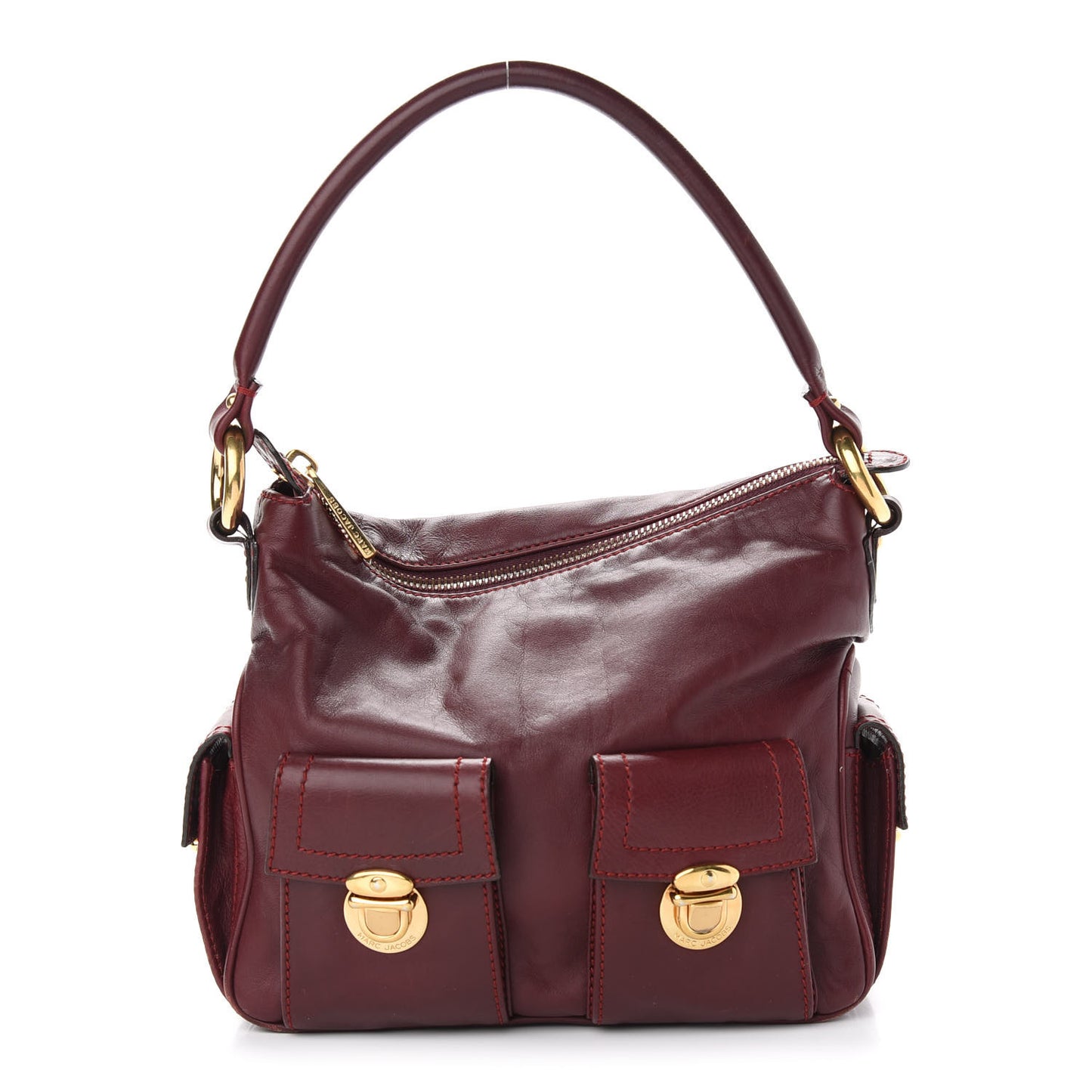 Calfskin Mercer Sofia Hobo Bag Merlot